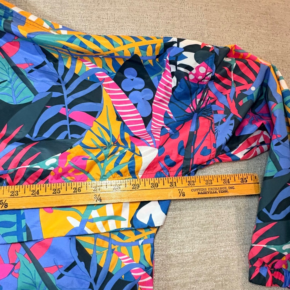 LAUREN JAMES Womens Water Resistant Hooded Anorak Jacket XXL Tropical Packable - Picture 11 of 11